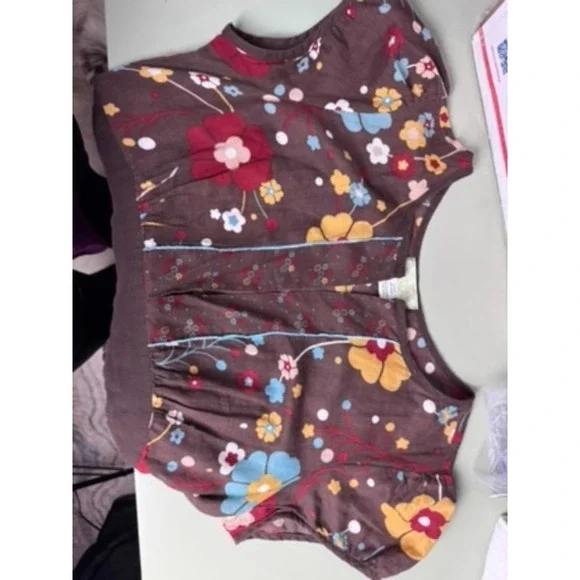 Johnnie Martin Dress Women's L Brown Floral Botanical Weekend Bohemian Feminine - Picture 11 of 12